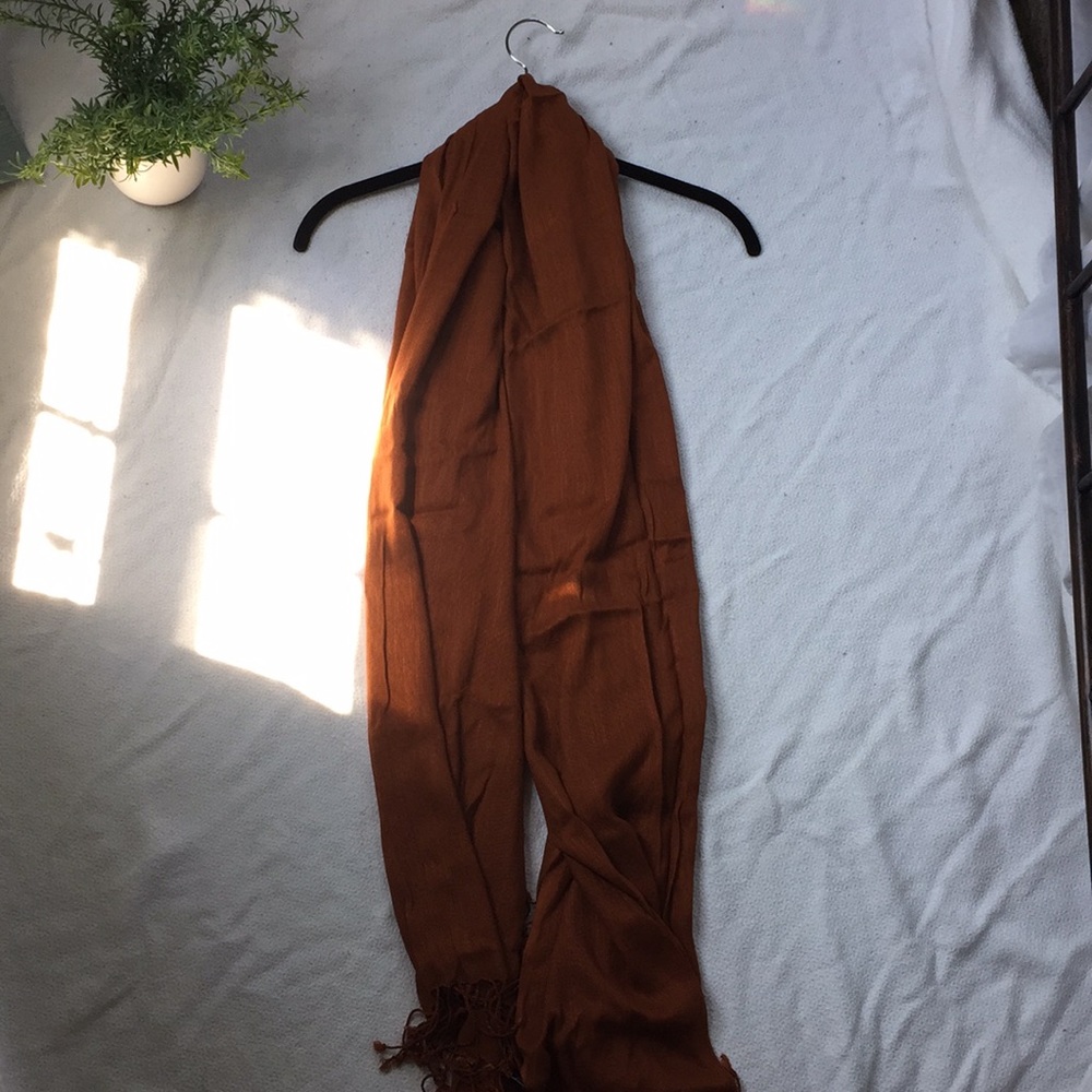 Dark orange long scarf/shawl